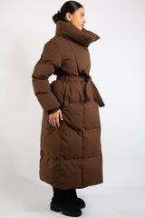 Emily Brown Quilted Padded Long Puffer Coat