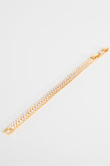 Hussy Gold Double Row Clear Cubic Zircon Tennis Bracelet