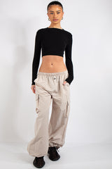 Beige Utility Combat Trouser-Della
