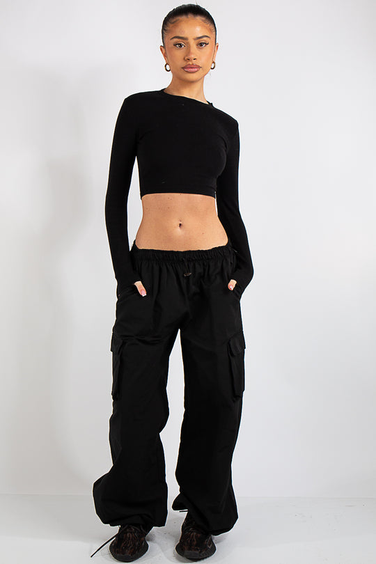 Black Utility Combat Trouser-Della