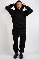 Black Oversized Hoodie and Joggers Tracksuit Set- Lia