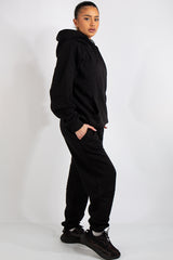 Black Oversized Hoodie and Joggers Tracksuit Set- Lia