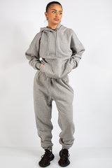 Grey Oversized Hoodie and Joggers Tracksuit Set- Lia