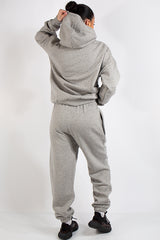 Grey Oversized Hoodie and Joggers Tracksuit Set- Lia