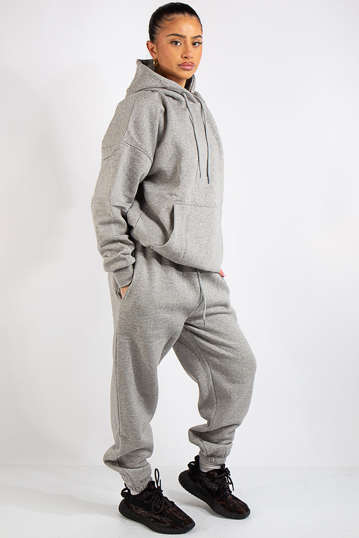 Soft Woven Hooded Oversize Women's Tracksuit Tunic Set - 95348 main image 0