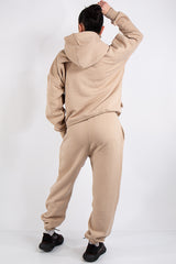 Beige Oversized Hoodie and Joggers Tracksuit Set- Lia
