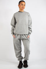 Grey Oversized Sweatshirt and Joggers Tracksuit Set- June