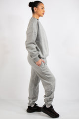 Grey Oversized Sweatshirt and Joggers Tracksuit Set- June