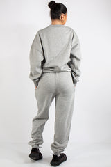 Grey Oversized Sweatshirt and Joggers Tracksuit Set- June