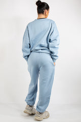Baby Blue Oversized Sweatshirt and Joggers Tracksuit Set- June