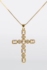 Gold Large Cross Pendant Necklace