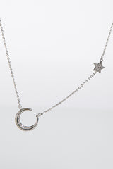 Silver Moon and Star Necklace
