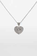Silver Heart In Heart Pendant Necklace