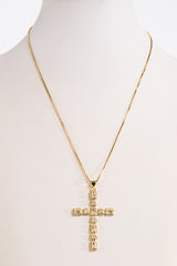 Gold Large Cross Pendant Necklace