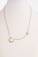 Gold Moon and Star Necklace