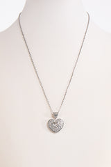 Silver Heart In Heart Pendant Necklace