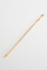 Gold Single Row Clear Cubic Zircon Tennis Bracelet-Eva