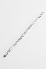Silver Single Row Clear Cubic Zircon Tennis Bracelet-Eva