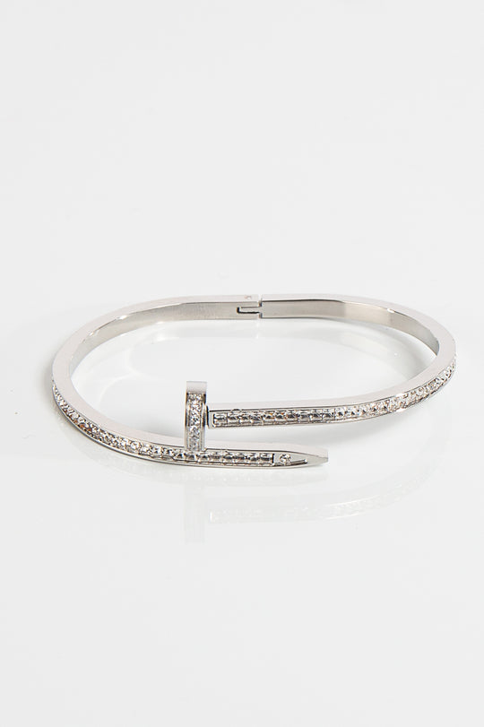 Silver Nail Bracelet Bangle- Stella