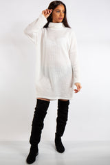 Mara White Soft Knit Jumper Dress 
