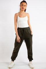 Tenley Khaki Plain Jogger Pants