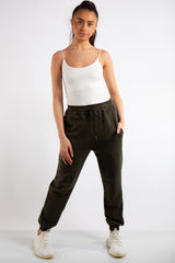 Tenley Khaki Plain Jogger Pants