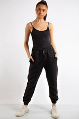 Tenley Black plain Jogger Pants