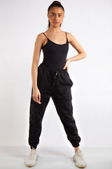 Tenley Black plain Jogger Pants