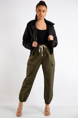 Linda Khaki Cargo Jogger Trousers