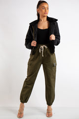 Linda Khaki Cargo Jogger Trousers