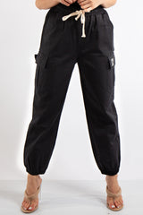 Linda Black Cargo Jogger Trousers
