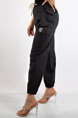 Linda Black Cargo Jogger Trousers