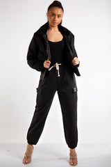 Linda Black Cargo Jogger Trousers