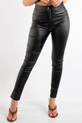 Aurelia Black Coated Denim Skinny Jeans