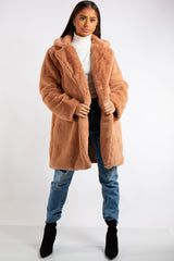 Marianna Camel Faux Fur Coat