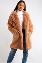 Marianna Camel Faux Fur Coat
