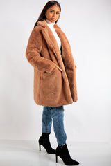 Marianna Camel Faux Fur Coat