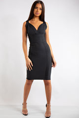Lina Black Bandage Panelled Midi dress