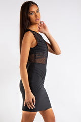 Simone Black Bandage Mesh Design Mini dress
