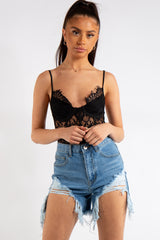 Kori Blue Extreme Ripped Denim Shorts