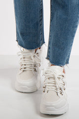 Elyse White Chunky Panelled Detail Trainers