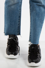Elyse Black Chunky Panelled Detail Trainers