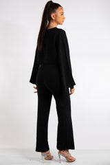 Kaylie Black Knit Loungewear Co-Ord Set