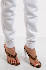 Kim Leopard Clear Heeled Sandals