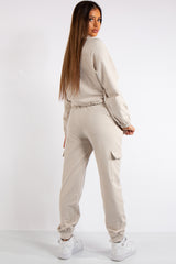 Zaria Stone Pocket & Zip Detail Loungewear Set
